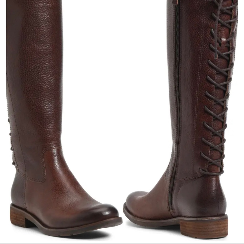 Leather Boots.  Laced Back.